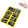 Metal Brain Teaser Puzzles 8pc – IQ Wire Puzzle Set
