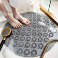 Bathroom Mat Anti-slip Sucker Round PVC Bath Mat with Drain Hole Silicone Bathing Rugs Foot Massage Pad Bathtub Soft Shower Mat