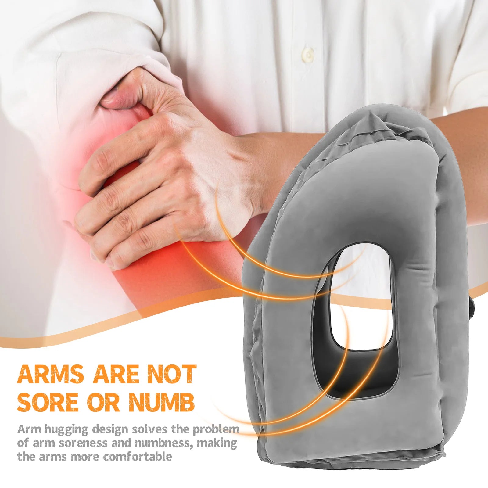Inflatable Flight Pillow – Patented Valve Neck & Head Support