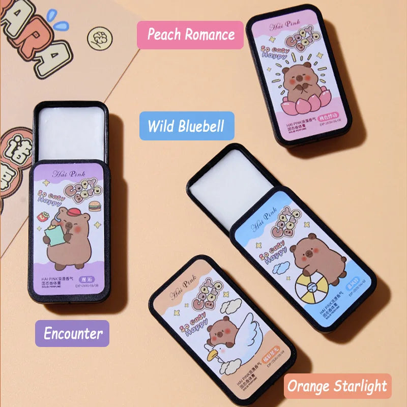 4pcs Solid Perfume Set,Cute Portable Solid Fragrance Balm,Long Lasting Natural Scent Travel Friendly Body Perfume Gift