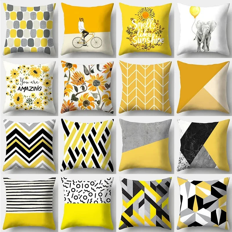 Sunflower Cushion Cover 45×45 – Yellow Sofa Accent Case