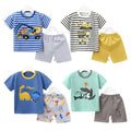 Kids Digger Print T-Shirt & Shorts Set – Cotton Summer Two-Piece (1–6 Years)