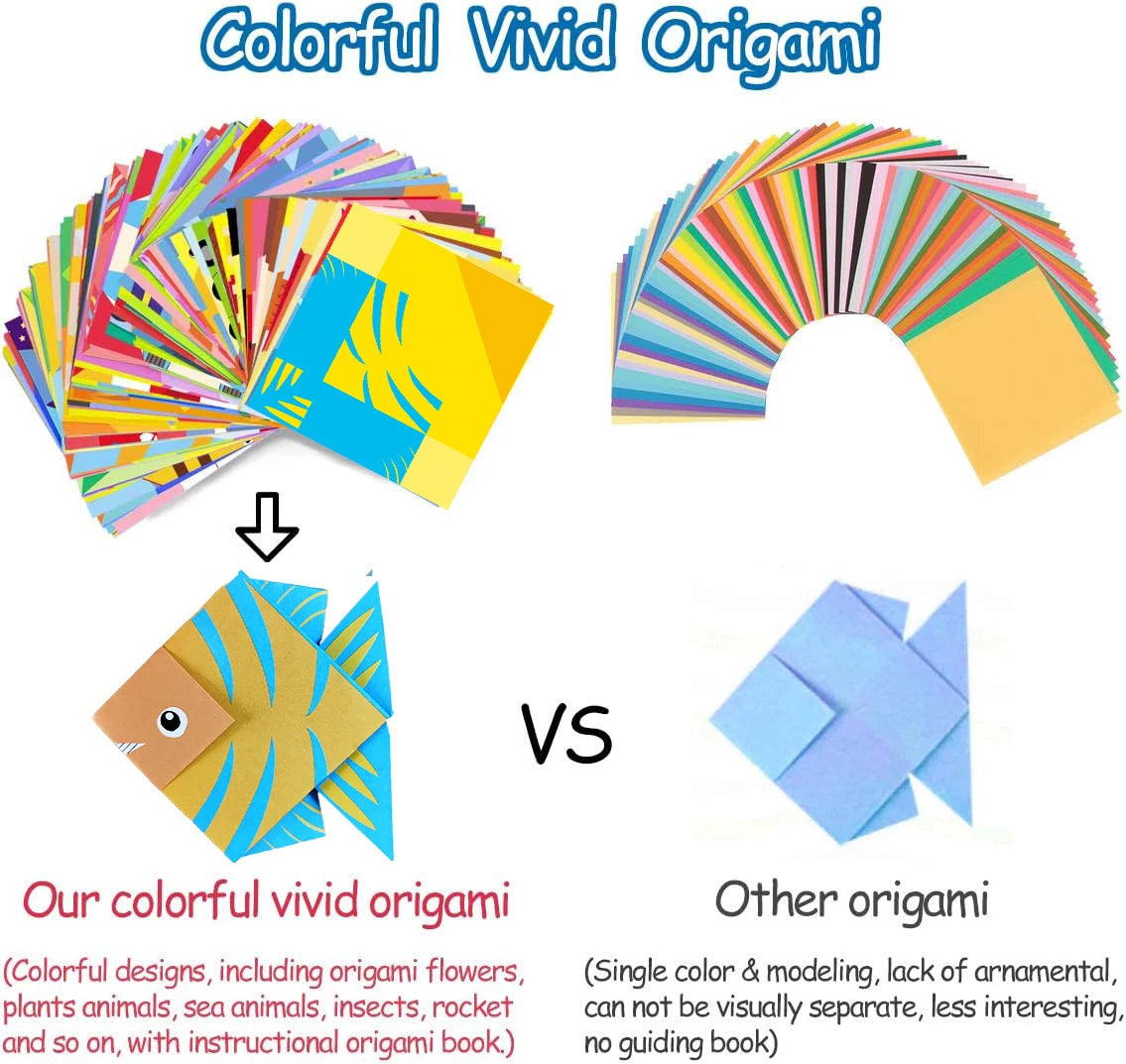 Origami Craft Kit with Guide Book – Up to 96 Sheets