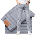 Men's Thin Stretch Jeans – Grey Business Casual Denim