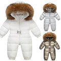 Girls Waterproof Hooded Down Snowsuit