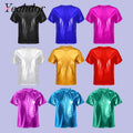 Kids Metallic Dance T-Shirt – Shiny Jazz & Hip-Hop Performance Top