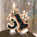 Luxury Crown Number Birthday Candles, Glitter Rhinestone Cake Topper Candles for Party Decoration, Anniversary, Wedding, Baby Sh
