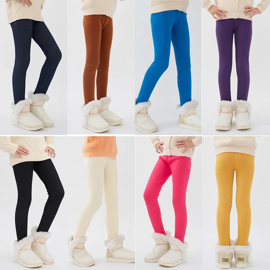 Girls Fleece-Lined Winter Leggings (3–11Y)