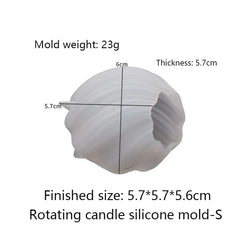 3D Rotating Pillar Candle Silicone Mold Geometric Wave Candle Wax Mould DIY Abstract Art Soap Resin Gypsum Mold Home Craft Decor