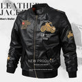 Men's Retro PU Leather Biker Jacket – Fleece-Lined Motorcycle Jacket