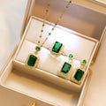 4-Piece Rhinestone Jewellery Set – Necklace, Earrings & Ring