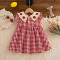 Girls Strawberry Check Summer Dress (9M–4Y)