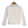Girls Ruffle Collar Long-Sleeve Top