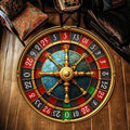 Roulette Wheel Design Rug, Round Rug Casino Decor Game Room Rug Entertainment Rug Unique Decor TeenRoom Mat Personalized Rug