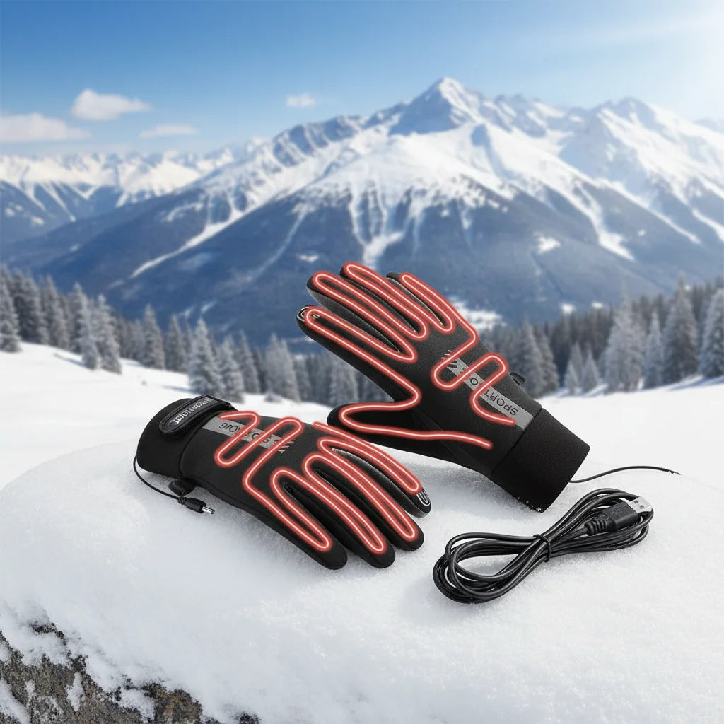 USB Heated Gloves – 1 Pair, Touchscreen Hand Warmers, Adjustable & Water-Resistant