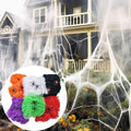 Halloween Stretch Cobweb 40g with Fake Spiders White Spider Web Party Decoration