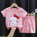 Girls Cute Cartoon T-Shirt & Shorts Set – Sweet Summer Outfit