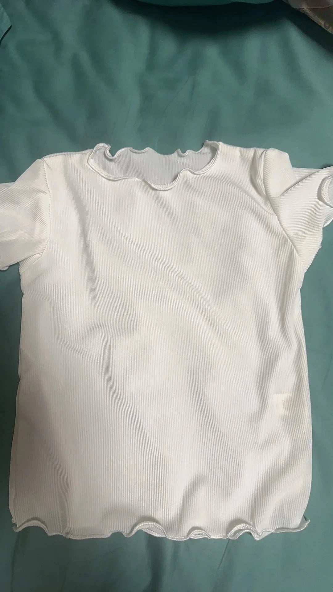 Girls Ice-Silk Ruffled T-Shirt – Korean Style