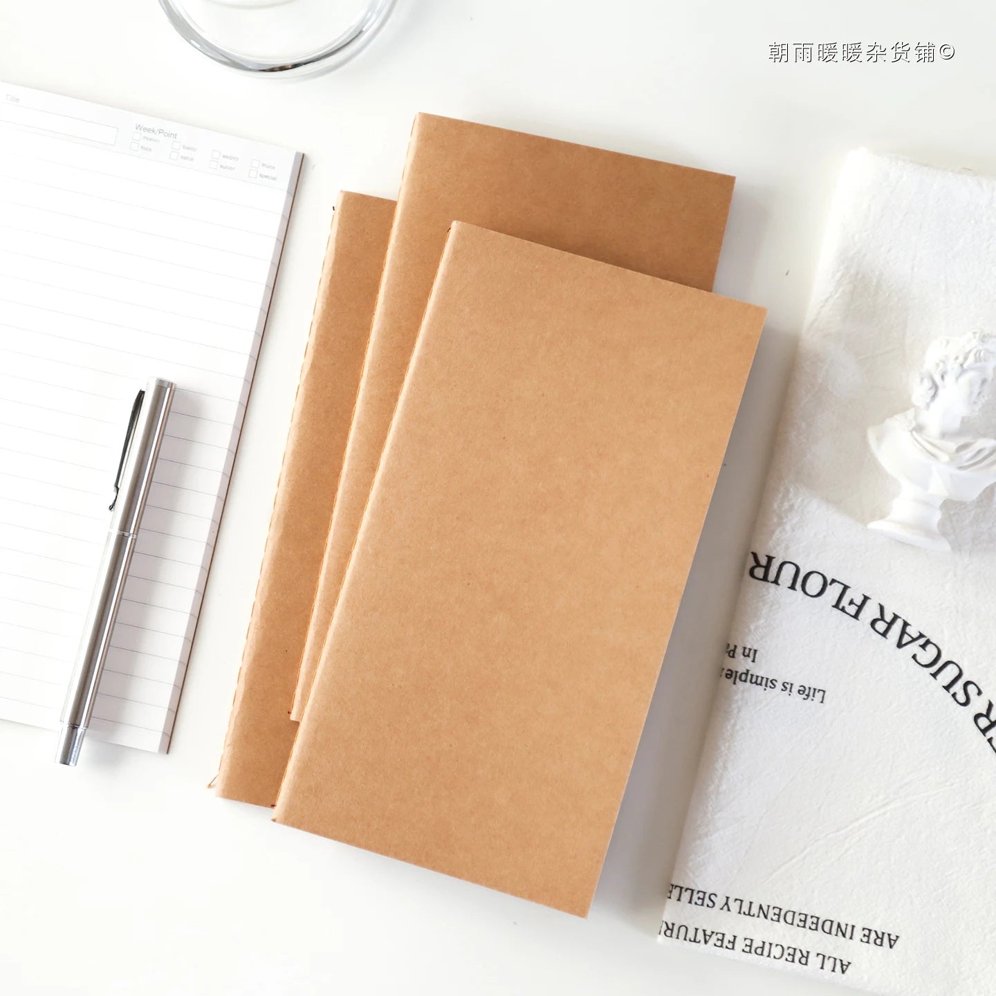 Minimalist Notebook with High Aesthetic Value, Vintage Simple Style, Blank Grid and Lined Pages, Tn Journal Notebook