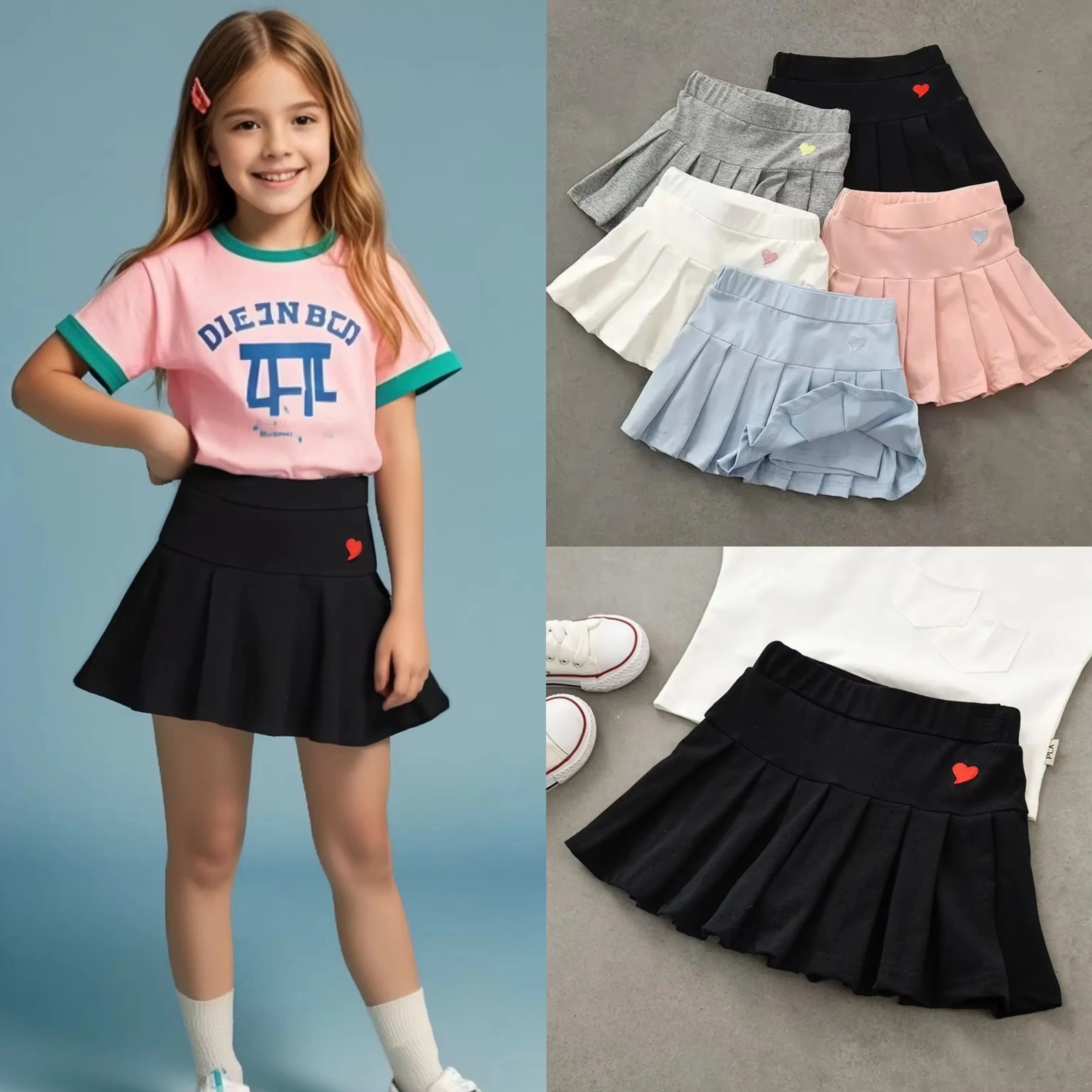 Girls Pleated Skirt-Shorts – School & Play