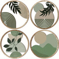 4 Bohemian Wall Art Set - Wooden Bohemian Decor，Geometric Hanging Artwork，Suitable for baby room，Farmhouse Aesthetic Minimalist