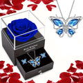 Eternal Rose & Jewellery Gift Set – Necklace and Earrings Box