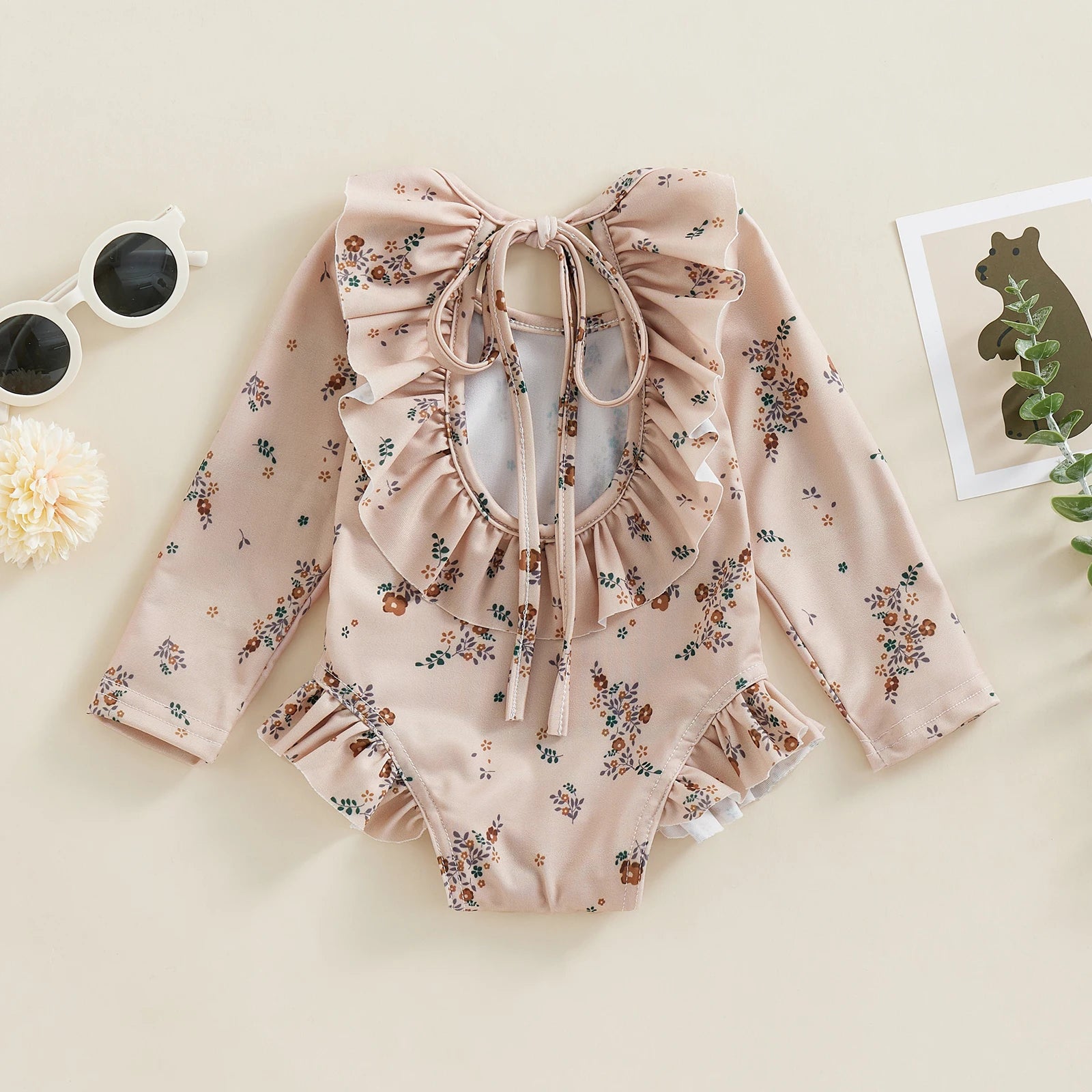 Baby Girl Floral Ruffle Swimsuit