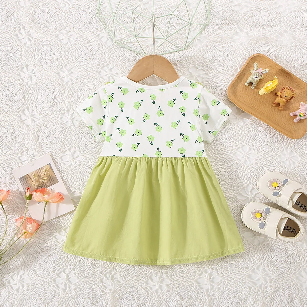 Girls Flower Strap Princess Summer Dress