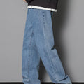 Men's Korean-Style Straight Jeans – Classic Wide-Leg Denim