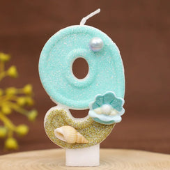 Digital Birthday Candles Beach Ocean Birthday Cake Party Decorative Candles Yearly