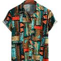 Men's Retro Print Shirt – Short-Sleeve Hawaiian Summer Shirt