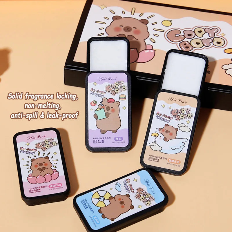4pcs Solid Perfume Set,Cute Portable Solid Fragrance Balm,Long Lasting Natural Scent Travel Friendly Body Perfume Gift