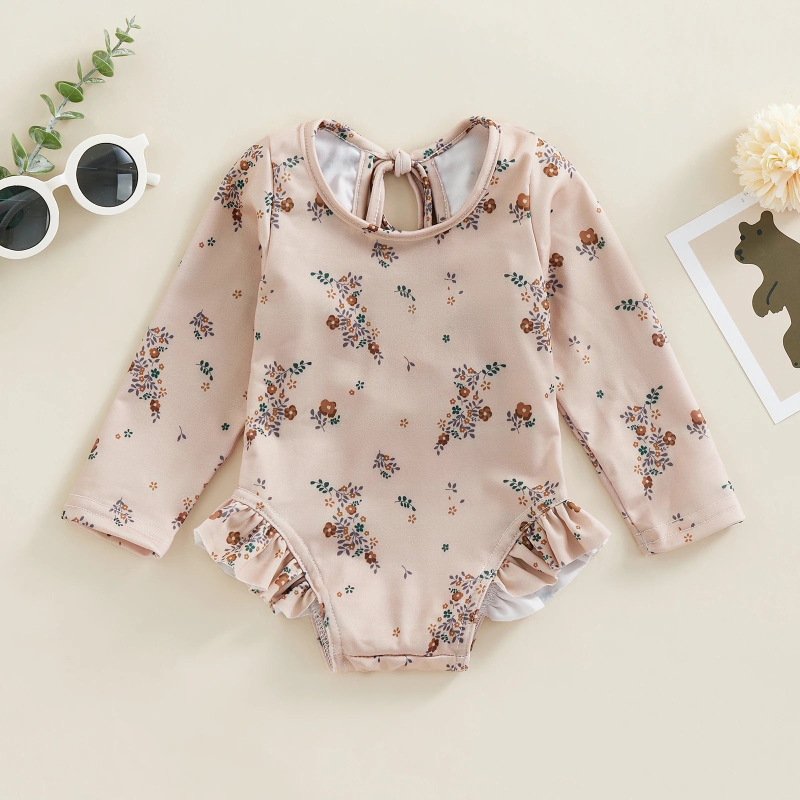 Baby Girl Floral Ruffle Swimsuit