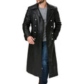 Men's Long Leather Trench Coat – Vintage Naval Captain Style