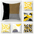 Yellow Geometric Cushion Cover – Modern Living Room Accent