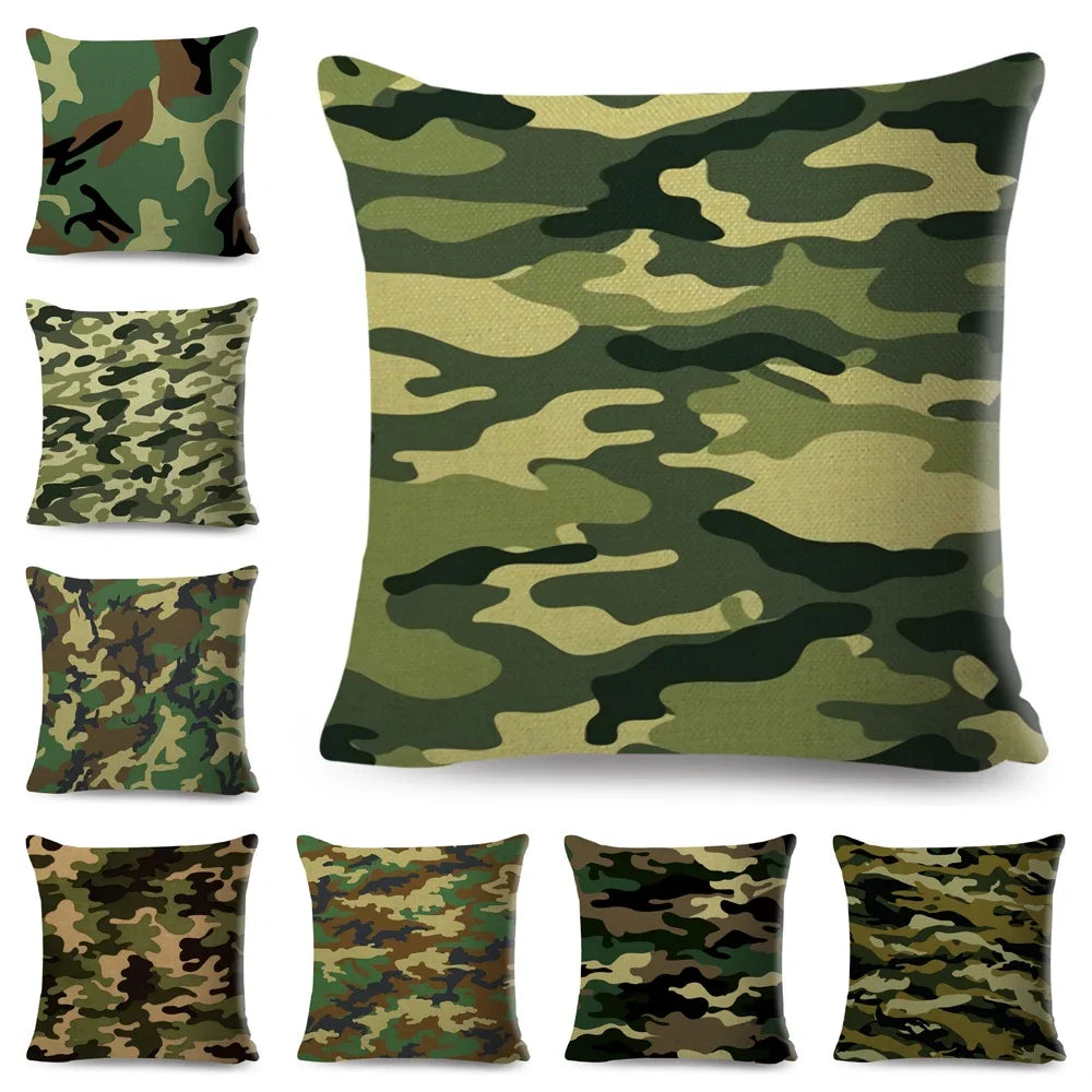 Camo Cushion Covers – Geometric Military Print Pillowcases