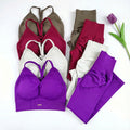Seamless Yoga Set – High-Waist Leggings & Supportive Sports Bra