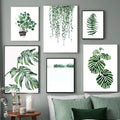 Wall Art Paintings for Living Room Home Decor Scandinavian Style Tropical Plants Poster Green Leaves Decorative Picture Modern