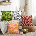 Letter Print Linen Cushion Cover – Double-Sided Typography Case