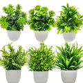 1PC Artificial Plant with Plastic Pot Fake Greenery for Home Office Desk Living Room Bedroom Decor No Maintenance Required