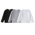 Kids Crew-Neck Long-Sleeve T-Shirt – Soft Breathable Cotton (2–8 Years)