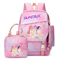 KPop Demon Hunters Backpack Set With Lunch Bag Pencil Bag Boys Student Schoolbag Capacity Light Laptop Travel Knapsacks