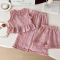 Baby Girl Pink Check Top & Pants Beach Set