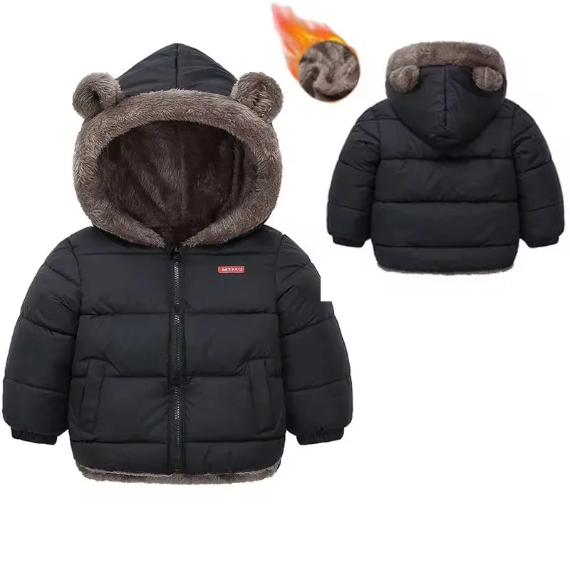 Kids Thick Padded Fleece Winter Coat