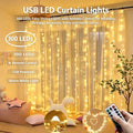 300 LED Curtain Lights - Remote, 8 Modes, 3x3m