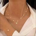 Pearl Heart Jewellery Set – Necklace & Bracelet in Gold or Silver