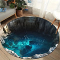 Round Rug– Deep Pit Trap Print Floor Mat for Entry, Living Room or Bedroom Fun Decor