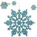 24pc Glitter Snowflake Christmas Tree Ornaments - Hanging Snowflake Decorations
